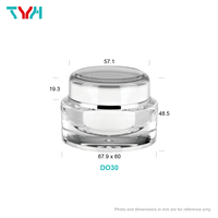 Pot cosmétique ovale de luxe en acrylique PMMA, double paroi, vide, avec bouchon à vis, pour soins de la peau, lotion, rouge à lèvres, 15ml/30ml, écologique