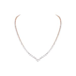 Collier pendentif de luxe en or rose 14 carats avec triple grappe de diamants marquise et halo, certifié IGI, bijoux fins délicats pour femme, anniversaire - Product Image 1