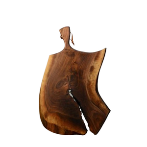Planche à découper multifonctionnelle noire en bois massif, artisanale, grande taille, pour la cuisine, la viande et les fromages - Product Image 1