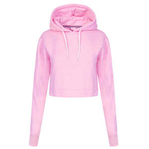 เสื้อฮู้ดครอปผู้หญิง สีพื้น แขนยาว มีฮู้ด ผ้าฝ้ายถัก 100% ระบายอากาศได้ดี ไม่บุซับใน เหมาะสำหรับใส่ในฤดูใบไม้ร่วง - Product Image 2