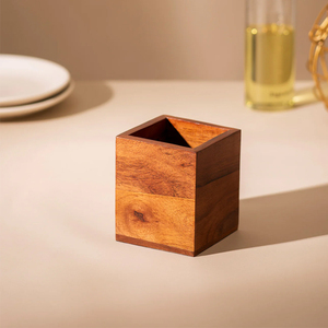 Offre Exclusive : Support de Rangement Haut de Gamme pour Couverts de Cuisine en Bois d'Acacia (Cuillères, Couteaux, Fourchettes) à Prix Réduit - Product Image 1