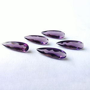 พลอยแอมะทิสต์ทรงหยดน้ำเจียระไนแบบธรรมชาติ |   หินสีม่วงแบบเม็ดสำหรับทำเครื่องประดับ - Product Image 3