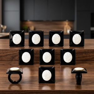 Anillos de cuerno de calidad premium, diseño de lujo, anillos de cuerno negro y MOP blanco para chicas y mujeres modernas de Falak World Export. - Product Image 5