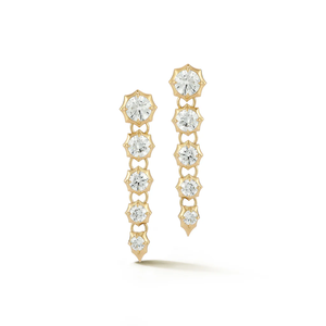 Wholesale Lab Grown Diamond Drop <b>Earrings</b> 2.92 CTW Five Stone Dangle <b>Earrings</b> 14K Gold Bridal Statement Jewelry OEM ODM Supplier - Product Image 1