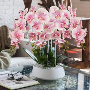 THAF-008 Tiges d'orchidées Phalaenopsis Premium au toucher réel, pétales en latex élégants et réalistes pour une décoration intérieure de luxe - Product Image 4