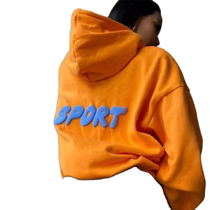 ผู้ผลิตเสื้อฮู้ดดี้ขนาดใหญ่พิเศษแบบขายส่ง เสื้อฮู้ดดี้ผ้าฝ้ายหนาน้ำหนักมากสำหรับผู้ชาย พิมพ์ลายพัฟฟ์ พร้อมโลโก้แบบกำหนดเอง - Product Image 2