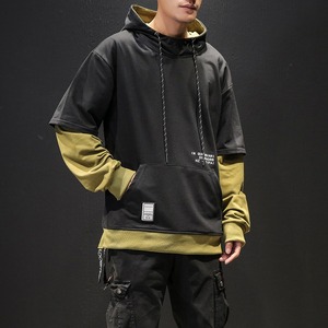 Sweat à capuche décontracté tendance pour homme, collection Printemps-Automne 2025, nouveau style, patchwork contrastant avec col à capuche - Product Image 3