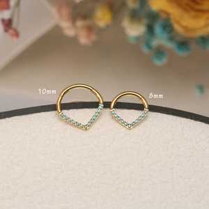 Anneau de nez turquoise, bijoux de piercing nasal 16g, bijoux de piercing corporel, bijoux de piercing conque, anneau de septum - Product Image 5