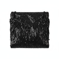 Costume de danse personnalisé pour femmes, noir, à franges et sequins, ensemble 2 pièces, haut court et short, pour spectacle sur scène, OEM