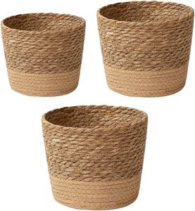 Natural Bamboo Plant <b>Basket</b> Handmade Eco Friendly <b>Flower</b> Pot Holder Decorative Storage <b>Basket</b> <b>For</b> Indoor Outdoor Use - Product Image 6