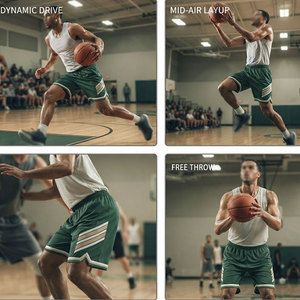 Pantalones Cortos de Baloncesto Profesionales para Hombre, Tejido Transpirable, Costuras Resistentes, Abertura de Pierna Cómoda, Personalizables - Product Image 6