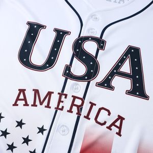 Custom Print 100% Polyester Baseball Jersey USA Flag 3D DLP Softball Uniform Short Sleeve Unisex Teamwear - Product Image 6