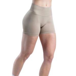 Shorts Deportivos Marrones para Mujer, Cintura Alta, Elásticos, para Gimnasio, Fitness, Running, Yoga, Entrenamiento, Ropa Deportiva - Product Image 4