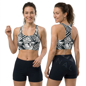 Non Wired Straps Custom Made Sports <b>Bra</b> Custom Logo Printed Racerback Fitness Breathable <b>Stretch</b> Activewear Workout Sports <b>Bra</b> - Product Image 3