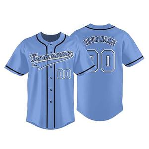 Maillot de baseball personnalisé le plus vendu, manches courtes, impression par transfert thermique, 220g Spandex/Coton, unisexe, grandes tailles, OEM - Product Image 2