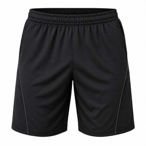Shorts de sport gris pour homme, à séchage rapide, taille élastique, couleur unie, décontractés, en polyester tricoté, longueur courte - Product Image 2