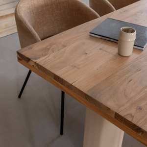 โต๊ะอาหารวานดานา โซลาซ โนวารา ทำจากไม้กระถินพร้อมขาไม้ลายคอนกรีต - Product Image 5