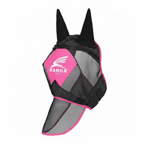 Masque anti-mouches pour chevaux, confortable, avec oreilles protégées, respirant, élastique, avec couvre-yeux en maille, vente en gros - Product Image 5