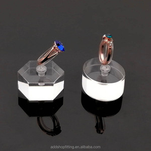 Porte-bague bijoux en acrylique détachable ovale rond solide - Product Image 1