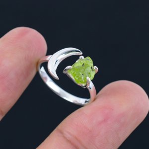 Bague en pierre précieuse Moldavite 100% naturelle authentique, design fait main, cadeau pour femmes et filles, anniversaire - Product Image 6