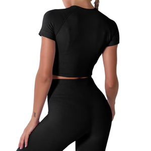 Ensemble de yoga personnalisé OEM en gros pour femmes : soutien-gorge de sport athlétique et leggings taille haute sublimés – Vêtements de fitness pour femme - Product Image 3
