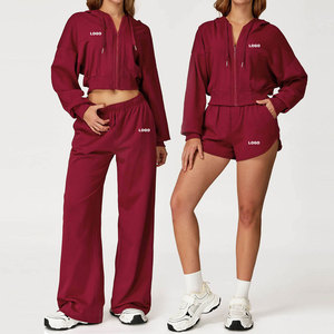 Wearpex Unisex Casual Sports Zip Sweatshirt 2-Piece Tracksuit <b>Set</b> Comfortable <b>Plus</b> <b>Size</b> Breathable Regular Fitness Hoodie Flare - Product Image 1