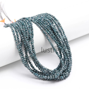 Cuentas de Diamante Azul Crudo de Grado AAA, Diamantes Naturales sin Cortar, Hilo de Piedras Preciosas de 3.5-5.5 mm, 15.5 Pulgadas, para la Elaboración de Joyería de Lujo - Product Image 1
