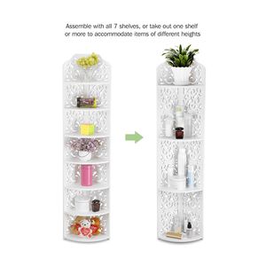 Scaffale Modulare a 7 Livelli a Quarto di Cerchio per Organizzazione e Esposizione, Spedizione Gratuita, Scaffali per Bagno in Composito Legno-Plastica - Product Image 2