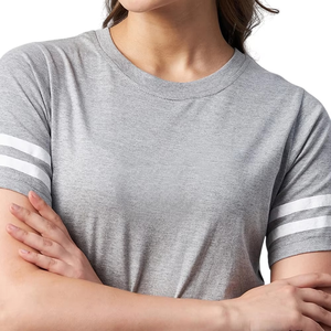 Women's Gray <b>Tracksuit</b> Set Short Sleeve Top With Stripes Jogger Pants Breathable Casual Wear Crew Neck Elastic Waist S-XXL - Product Image 6