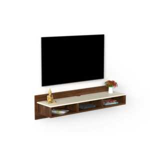 Mueble de TV Moderno para Sala de Estar, Color Marrón Arce y Beige, con Estantes de Almacenamiento, Modelo Reynold - Product Image 3