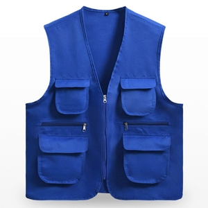 Gilet de sécurité haute visibilité entièrement personnalisé avec poches, gilet de travail orange unisexe en polyester, fermeture éclair sur le devant, plusieurs poches, sécurité - Product Image 4