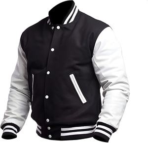 Veste universitaire personnalisée verte et blanche pour homme, col rabattu, fermeture boutonnée, coupe classique, style décontracté d'automne, couleur unie, matière PU - Product Image 3