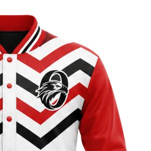 Chaqueta de Béisbol Roja y Blanca de Manga Larga con Cierre Completo, Uniforme de Equipo, Ropa Exterior Ligera y Cómoda para Deportes - Product Image 6