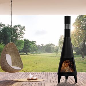 Riscaldatore da Esterno in Acciaio per Patio, Design Chimenea, Elegante Accessorio per Vivere all'Aperto - Product Image 3
