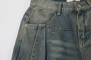 Jeans rétro pour hommes de qualité supérieure, best-sellers, noirs et gris, coupe ample et droite, denim pour hommes - Product Image 6