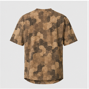 Camiseta de Manga Corta para Hombre con Estampado de Camuflaje Color Camel Taupe Desgastado Personalizada MTS-CAMO-0030 - Product Image 2