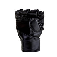 Gants de MMA en cuir pour adultes, design à doigts ouverts, sangle de poignet réglable, fermeture auto-agrippante pour la boxe, le grappling, l'entraînement en salle de sport