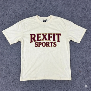 T-shirt surdimensionné noir délavé à l'acide pour homme REXFIT SPORTS, col rond en coton, imprimé personnalisé - Product Image 3