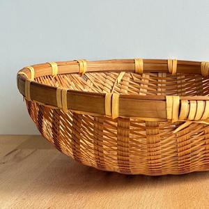 Vintage Woven Bamboo Winnowing Basket Reed Fruit Bowl <b>Colander</b> Harvest Basket Mid Century Home Decor Wholesale Supplier Manufact - Product Image 4