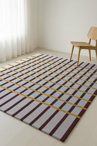 Contemporary handmade wool rug multicolor abstract grid line designer <b>carpet</b> hand tufted modern area rug - Product Image 2