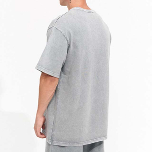 T-shirts Homme Personnalisés en Coton Lourd 100% Coton, Haute Qualité, Vierge, Délavé à l'Acide, Coupe Oversize, Effet Vintage, Été, Vente en Gros - Product Image 3