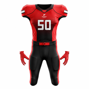 Ensemble d'uniformes de football américain sublimés sur mesure, haute qualité, respirant, maillot et pantalon d'entraînement pour hommes et jeunes, équipe sportive - Product Image 1