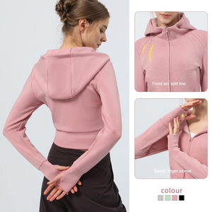 Vente en gros de sweats à capuche courts personnalisés pour femmes, en coton, style streetwear, impression graphique, marque privée, coupe décontractée, fournisseur - Product Image 2