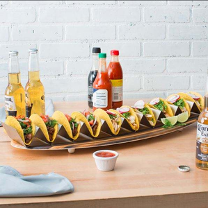 Best Selling Black Color Coated Finished Solid Iron Taco Stand with Simple Design Food Storage Rack for <b>Kitchen</b> <b>Accessories</b> - Product Image 1