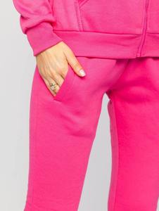 Ensemble de survêtement rose uni pour femme, à manches longues, avec capuche et fermeture éclair, pantalon de jogging décontracté, respirant, poids moyen, pour l'automne - Product Image 6