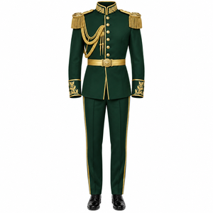 Uniforme Cérémoniel Blanc pour Hommes avec Broderie Rouge et Dorée, Taille Adulte, Matière Polyester, Service OEM - Product Image 2