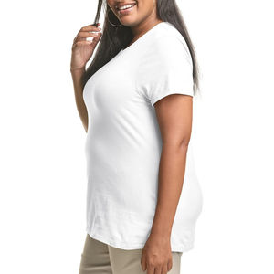 Camiseta Clásica de Manga Corta para Mujer, 100% Algodón, Cuello Redondo, Súper Suave, Estilo Urbano, Precio Económico, OEM - Product Image 2