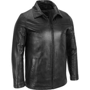 <b>Men's</b> PU Motorcycle Jacket <b>Turtleneck</b> Collar Casual Winter Regular Fit Single Breasted Solid Color Eco-friendly Garment Dyed - Product Image 4