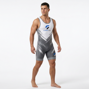Combinaison de lutte personnalisée pour homme, impression par sublimation, coupe ajustée, compression, séchage rapide, spandex, polyester, vêtements de sport - Product Image 5