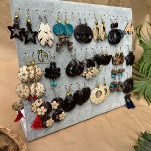 Vente en gros de bijoux uniques et naturels en noix de coco et acier, fournisseur de bijoux en noix de coco du Vietnam - Product Image 2